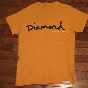Size Small Diamond Supply Logo Tee Orange Yellow